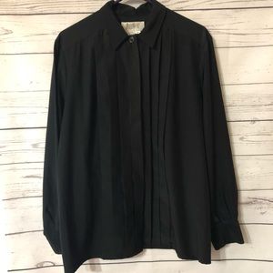 Pleated button down blouse size 16